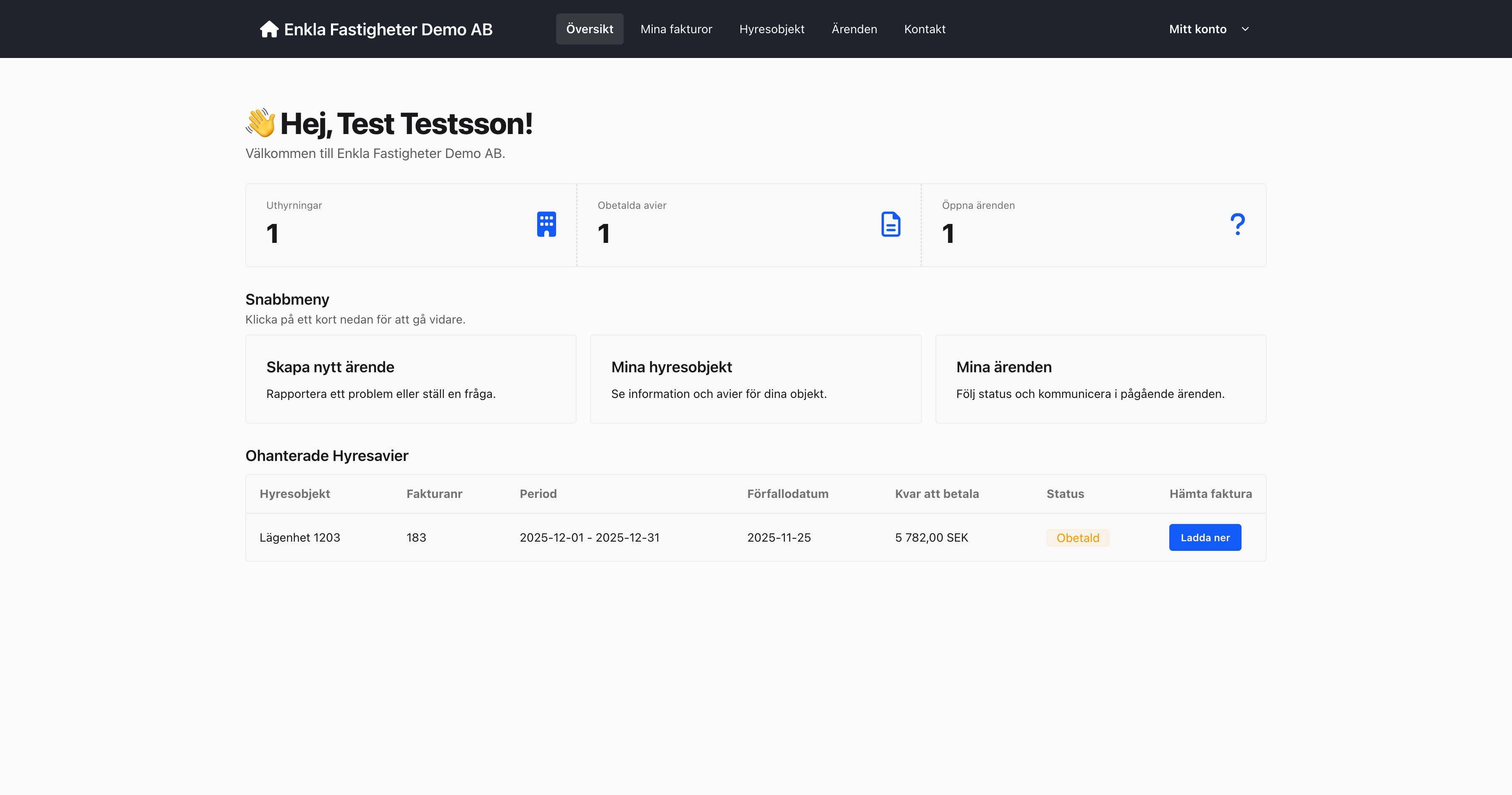 Ny hyresgästportal – översikt